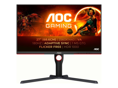 AOC : Q27G3XMN/BK 27IN IPS 2560X1440 16:9 3000:1 1MS HDMI/DP/USB