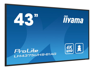 Iiyama : 43IN IPS PANEL 4K UHD 3840X2160 8MS 24/7 500CD/M2 1200:1 3XHDMI