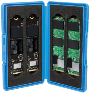 Étui de protection LogiLink pour 4 SSD M.2 NGFF/NVMe, bleu
