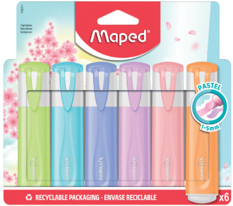 Maped Surligneur FLUO'PEPS PASTEL, blister de 10