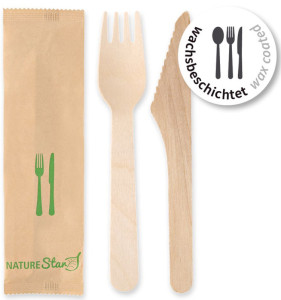 NATURE Star Jeu de couverts Simple, en bouleau, 2 pièces