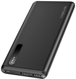 LogiLink Batterie externe mobile, 8.000 mAh, 2 USB-A, noir