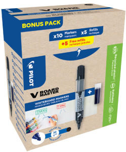PILOT Marqueur V BOARD MASTER, pointe ogive, BONUS PACK
