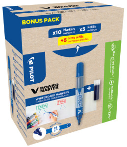 PILOT Marqueur V BOARD MASTER, pointe ogive, BONUS PACK