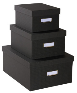 EXACOMPTA Lot de 3 boîtes gigogne Office by Me, noir