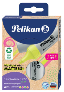 Pelikan Surligneur 490 eco, étui de 6, couleurs fluo