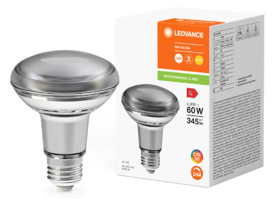 LEDVANCE Ampoule LED R80 DIM, 4,9 Watt, E27 (927)