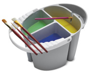 Pot de peinture multifonction Deflecto avec compartiment pour pinceau, gris Pot de peinture multifonction Deflecto avec compartiment pour pinceau, gris