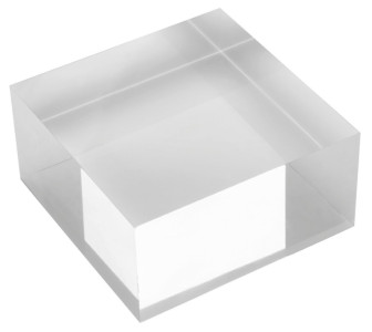 deflecto Acryl-Block, transparent, 100 x 100 x 50 mm