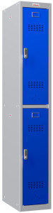 phoenix Spind PL1230, 2 Türen, Elektronikschloss, grau/rot