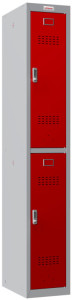 phoenix Spind PL1230, 2 Türen, Elektronikschloss, grau/rot