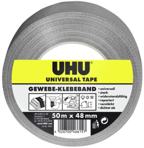 UHU Universal Gewebe-Klebeband, 48 mm x 50 m, grau