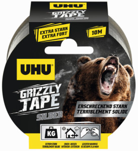 UHU PE-Gewebeband GRIZZLY TAPE, silber, 49 x 10 m