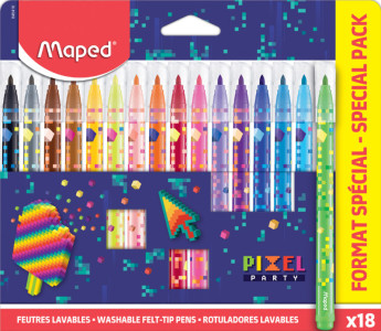 Maped Feutre PIXEL PARTY, étui carton PROMO de 18