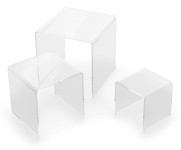 deflecto Présentoir carré, transparent, set de 3 deflecto Présentoir carré, transparent, set de 3