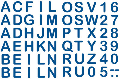 Lettres thermocollantes Roth pour cornet d'école en tissu, Blanc