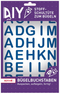 Lettres thermocollantes Roth pour cornet d'école en tissu, Bleu