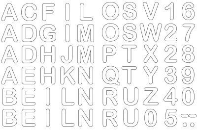 Lettres thermocollantes Roth pour cornet d'école en tissu, Rouge