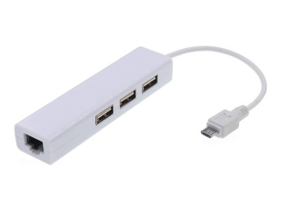 DLH : ETHERNET 1 PORT ADPTR et 3 USB F/TABLET OR SMARTPHONE MICRO USB