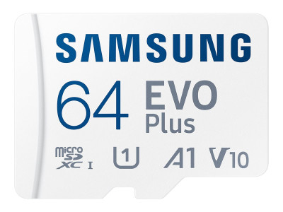 Samsung : EVO PLUS MICROSDXC UHS-I card avec ADAPTER 64GB 160MB/S U1 V10