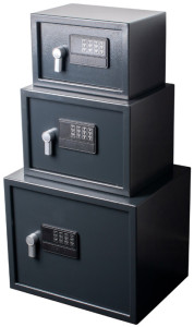 pavo Coffre-fort, avec serrure électronique, gris foncé