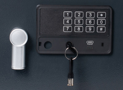 pavo Coffre-fort, avec serrure électronique, gris foncé