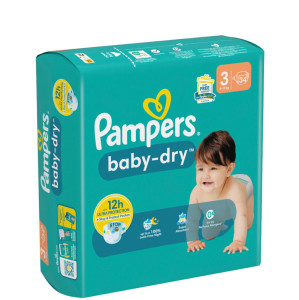 Pampers Couche baby-dry, taille 3 Midi, Single Pack