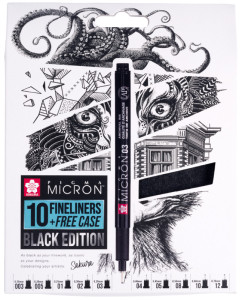 SAKURA Feutre fin Pigma Micron, set de 3 + étui GRATUIT