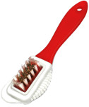 Peggy Perfect Brosse pour chaussures en daim, rouge/blanc Peggy Perfect Brosse pour chaussures en daim, rouge/blanc