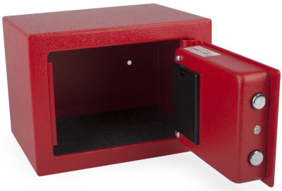 pavo Coffre-fort, avec serrure électronique, rouge