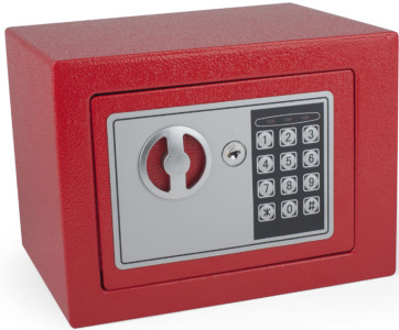 pavo Coffre-fort, avec serrure électronique, rouge