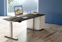 Bureau assis-debout Kerkmann Move 4, (L) 2 500 mm, gris Bureau assis-debout Kerkmann Move 4, (L) 2 500 mm, gris