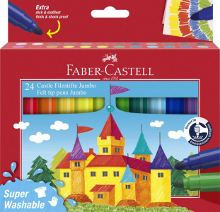 FABER-CASTELL Feutre JUMBO Superwashable, étui de 12