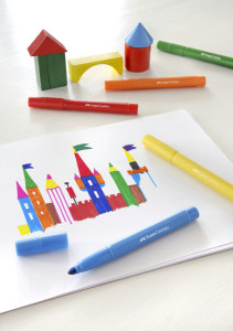 FABER-CASTELL Feutre JUMBO Superwashable, étui de 12