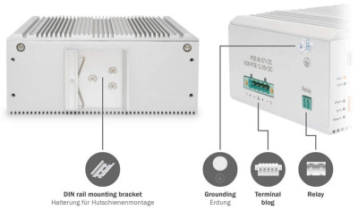 DIGITUS Industrial Gigabit Ethernet PoE Switch, 8-Port