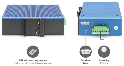 DIGITUS Industrial Gigabit Ethernet PoE Switch, managed, 4+2