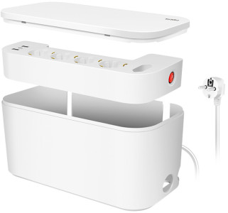 Boîtier de câbles LogiLink avec multiprise 5 prises, noir