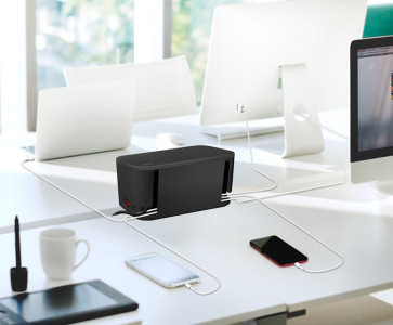 Boîtier de câbles LogiLink avec multiprise 5 prises, noir