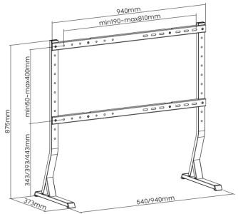 Support TV LogiLink, pour 114,30 - 228,60 cm, noir