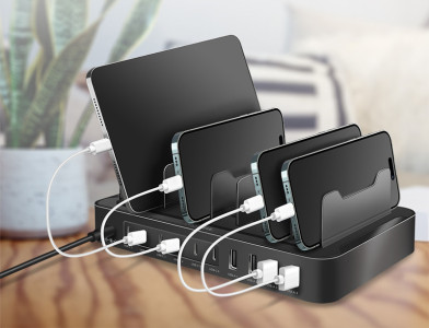 LogiLink USB-Ladestation, 4x USB-A & 6x USB-C, 120 Watt