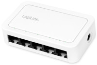 Commutateur Gigabit Ethernet de bureau LogiLink, 5 ports, blanc