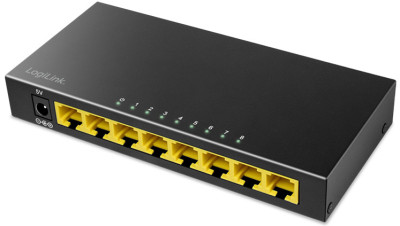 LogiLink Switch de bureau Gigabit Ethernet, 8 ports, noir