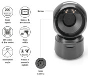 Lecteur de codes-barres USB de bureau DIGITUS 1D/2D, noir Lecteur de codes-barres USB de bureau DIGITUS 1D/2D, noir