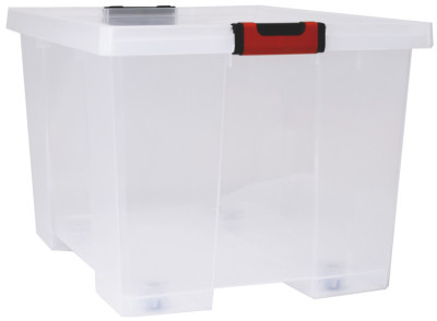 EDA Boîte de rangement CLiPSTOCK, 75 litres, avec roulettes