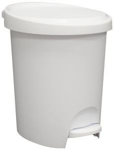 EDA Poubelle cosmétique à pédale Stepy, 6 litres, blanc