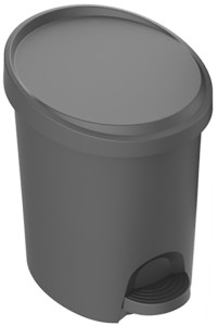 EDA Poubelle cosmétique à pédale Stepy, 6 litres, blanc