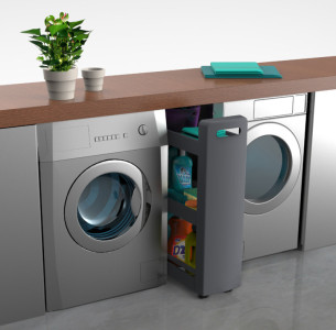 EDA Desserte mobile MOBILO DESSERTE, 3 tablettes, PP, blanc