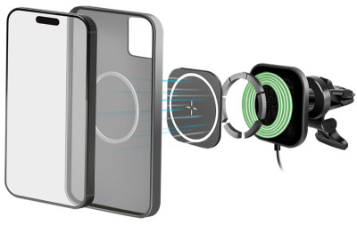 LogiLink Support magnétique de smartphone pour voiture, noir