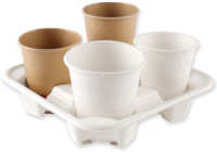 Porte-gobelet double NATURE Star, en canne à sucre, blanc