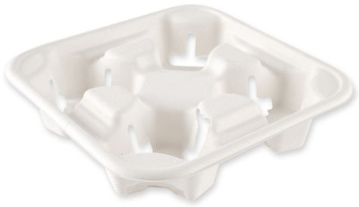 NATURE Star Becherträger Double, aus Zuckerrohr, weiß